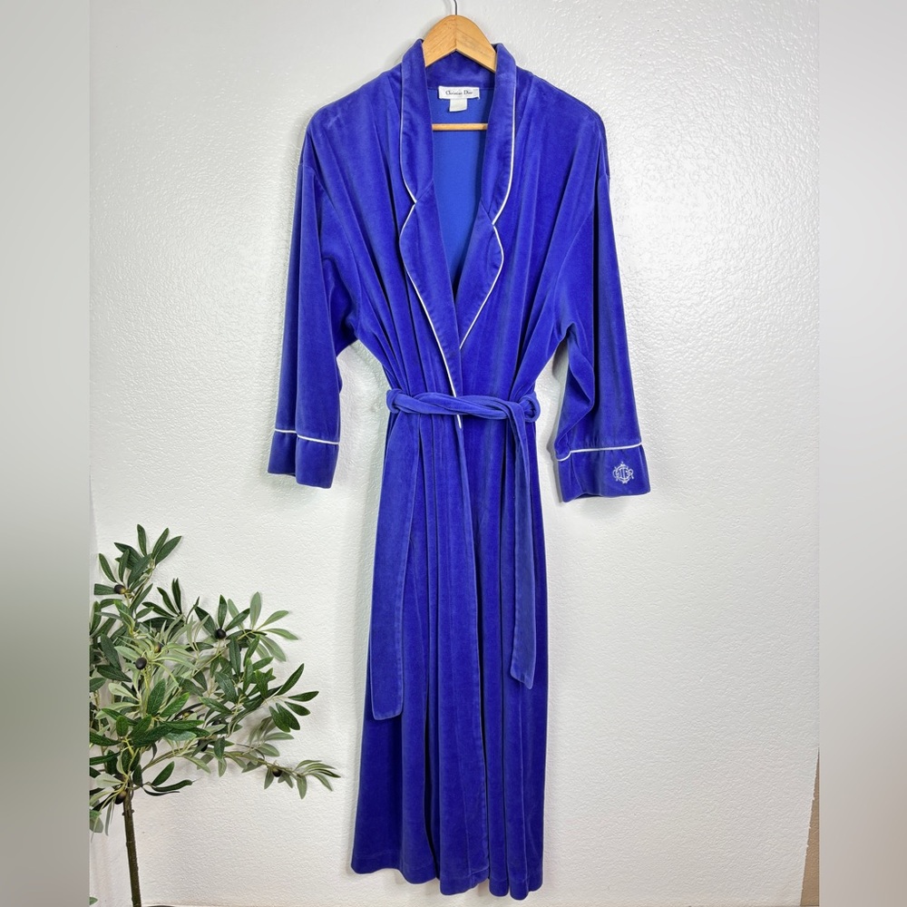 Vintage Christian DIOR Purple Velour Robe Size M